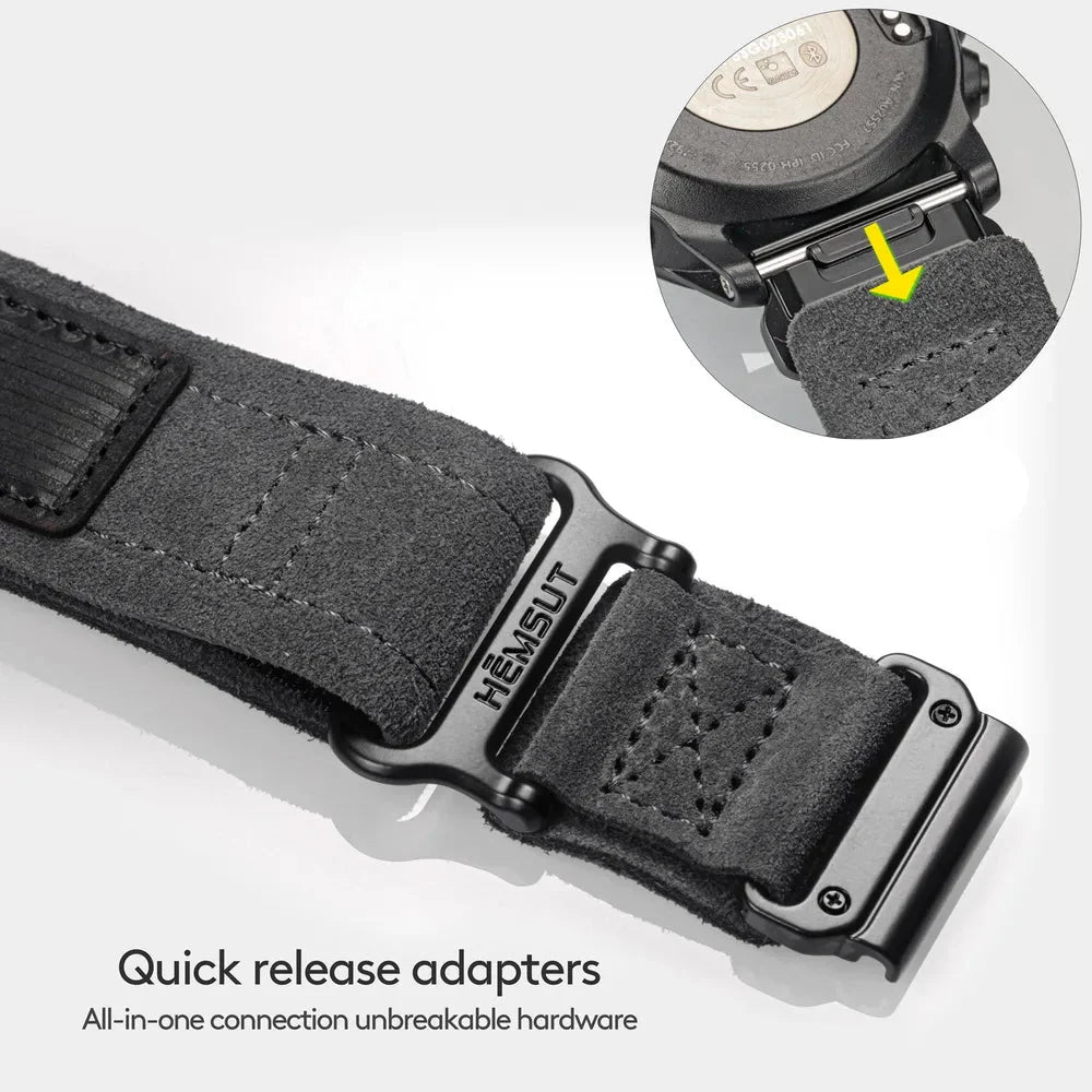 Leder Schlaufe Klett Garmin Armbänder - Quickfit