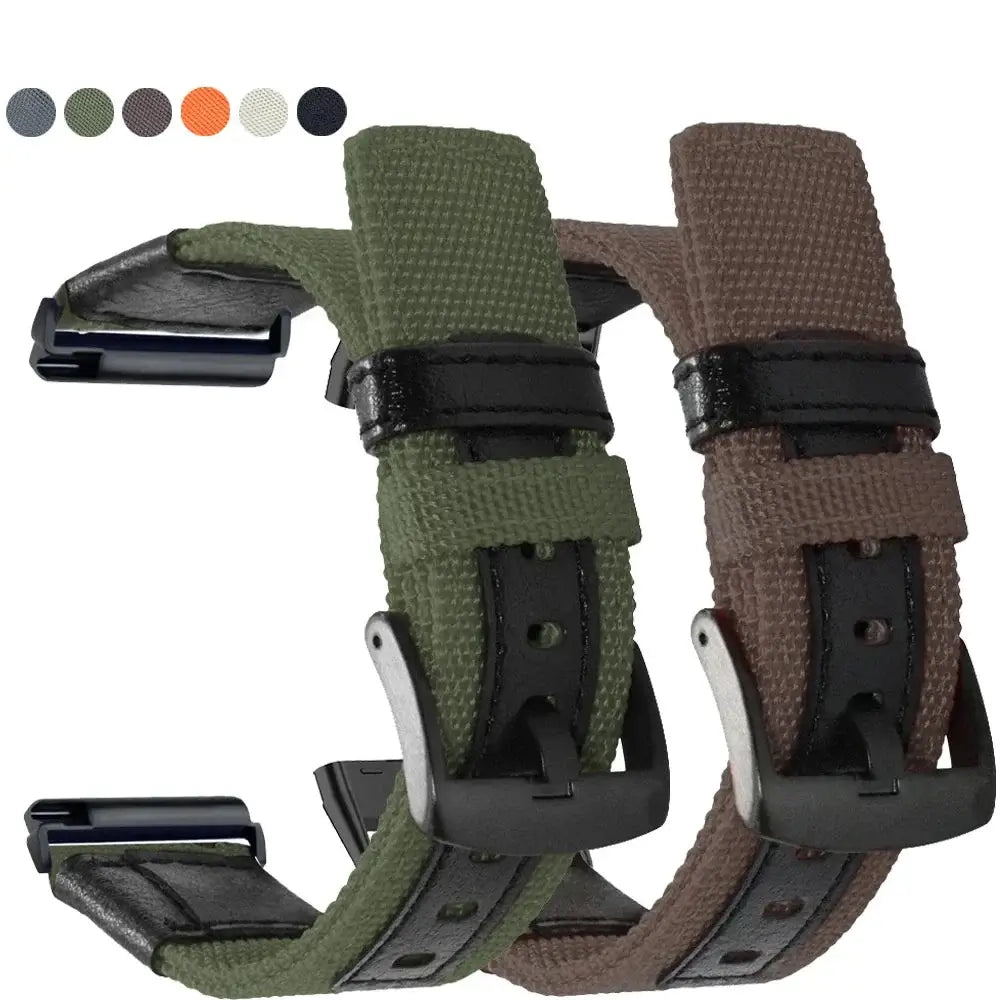 Fitbit Versa & Sense Nylon-Lederarmband – Vielseitiger Stil