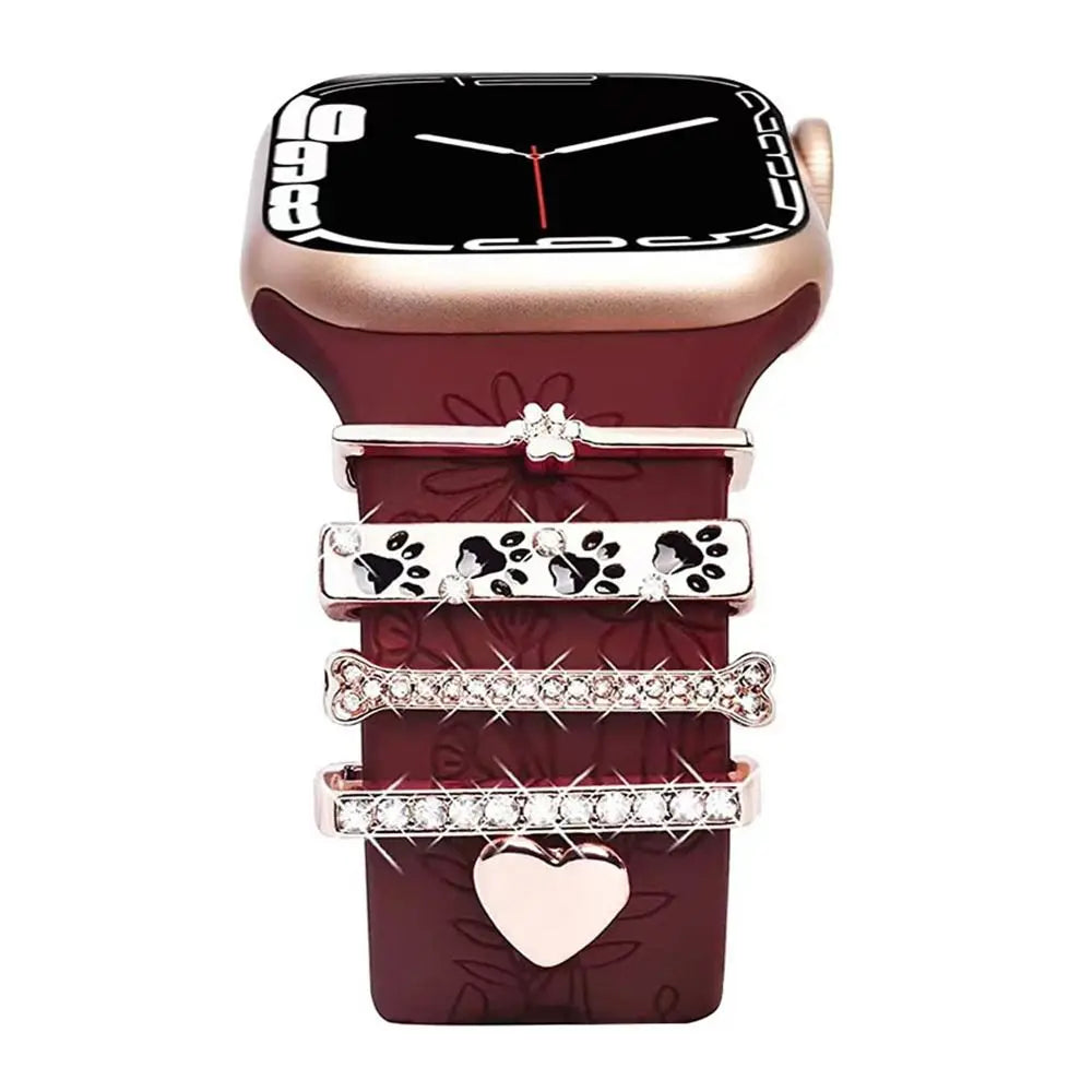 Breloques décoratives en métal pour bracelets d'Apple Watch
