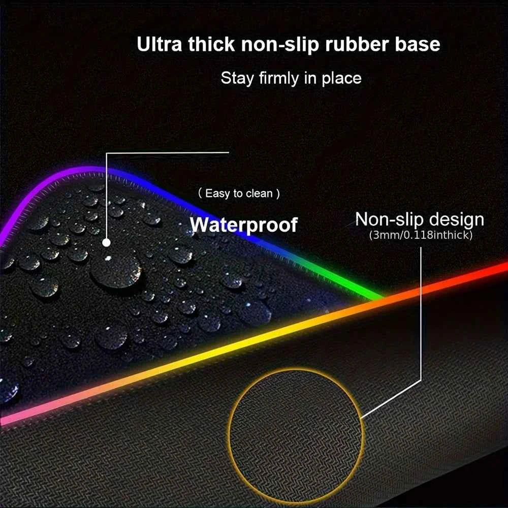 RGB Mouse Pad P-Pokemons Gengar Gamer Computer Mouse Mat Pc Backlight Mousepad Carpet Gaming Accessories Keyboard LED Desk Mat
