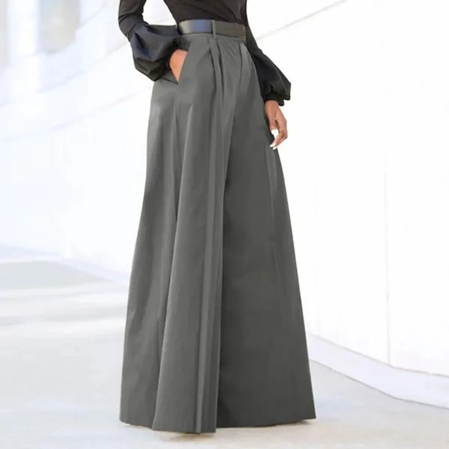 Women’s 2026 Summer Autumn Palazzo Pants - Printed Cropped Cotton Baggy Trousers with Pockets