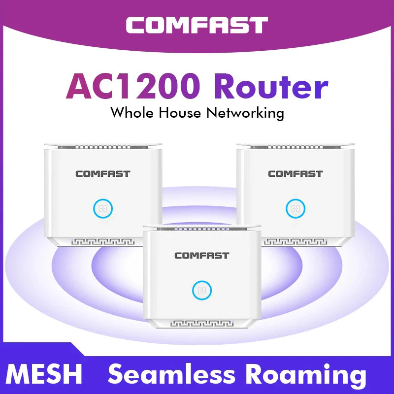 Comfast AC1200 Dual Band Mesh WiFi Router – Full House Coverage, 2.4G & 5GHz