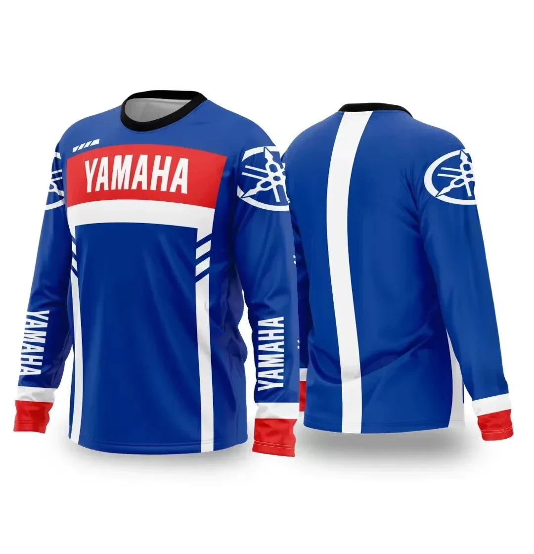 Summer YAMAHA Men Women Motorcycle Riding Suit Loose Breathable Quick Drying Off-Road Racing Suit Long Sleeved Sports T-Shirt