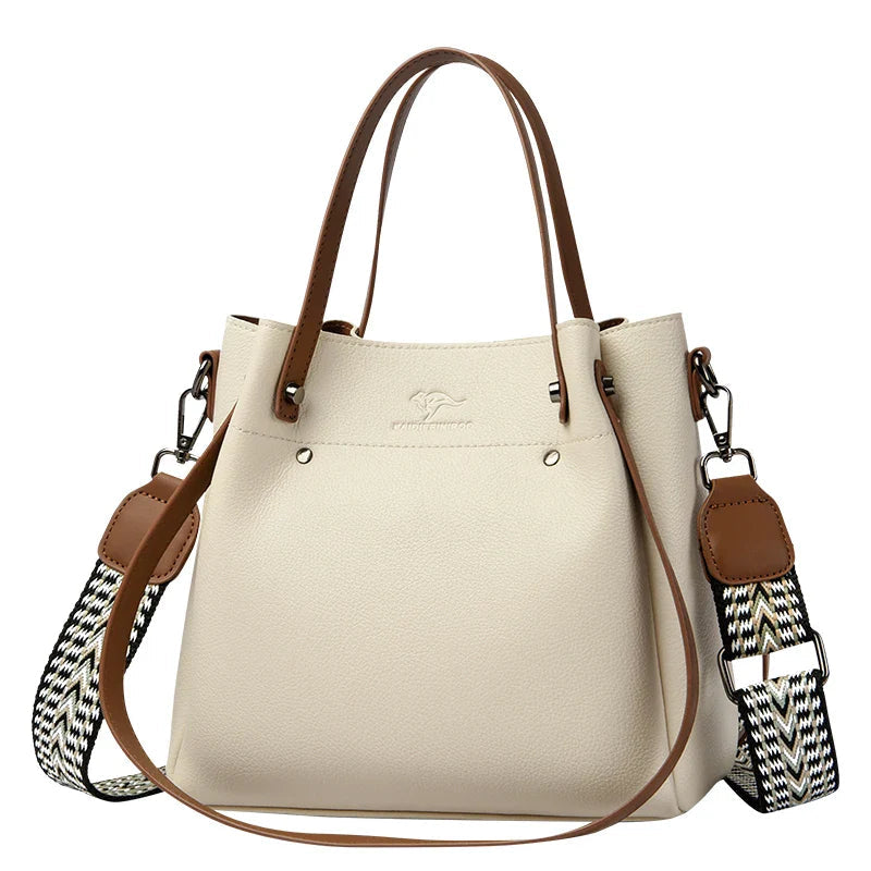 Genuine Leather Shoulder Crossbody Bag for Women – Multi-Pocket, 4 Colors