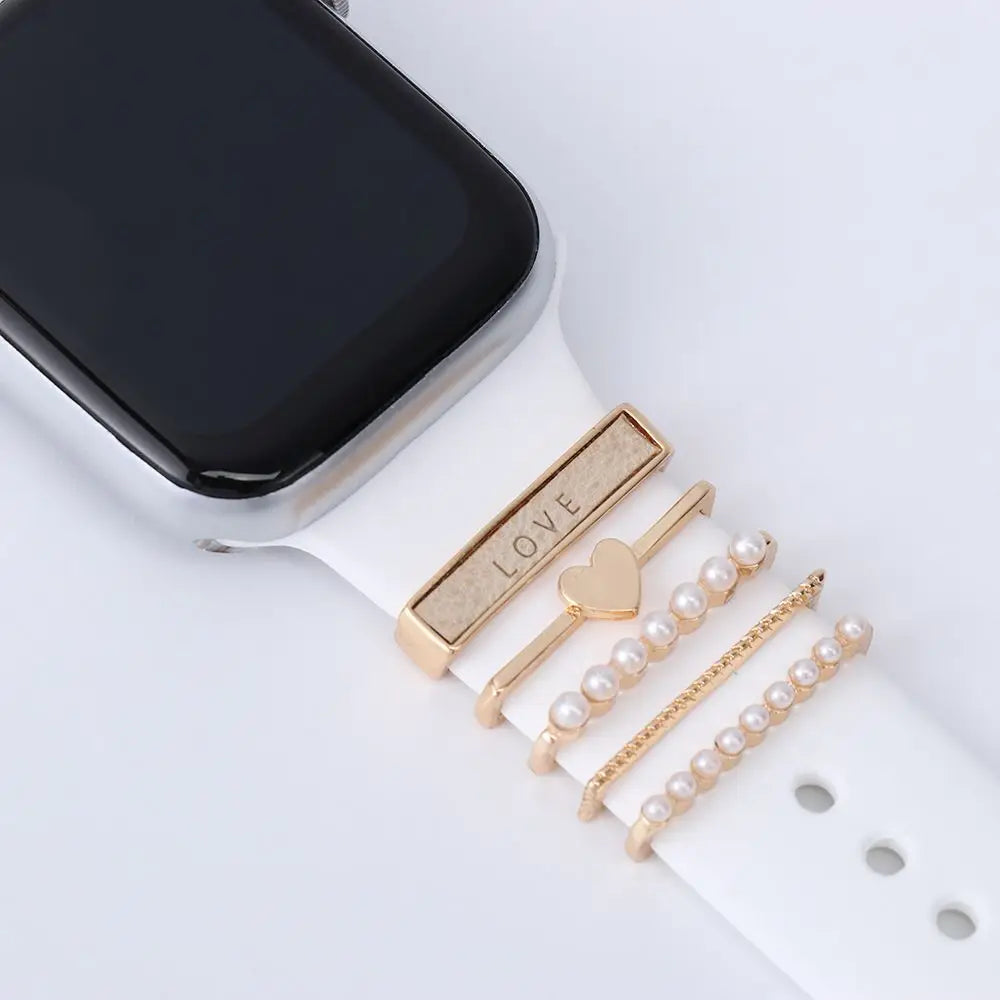 Breloques décoratives en métal pour bracelets d'Apple Watch