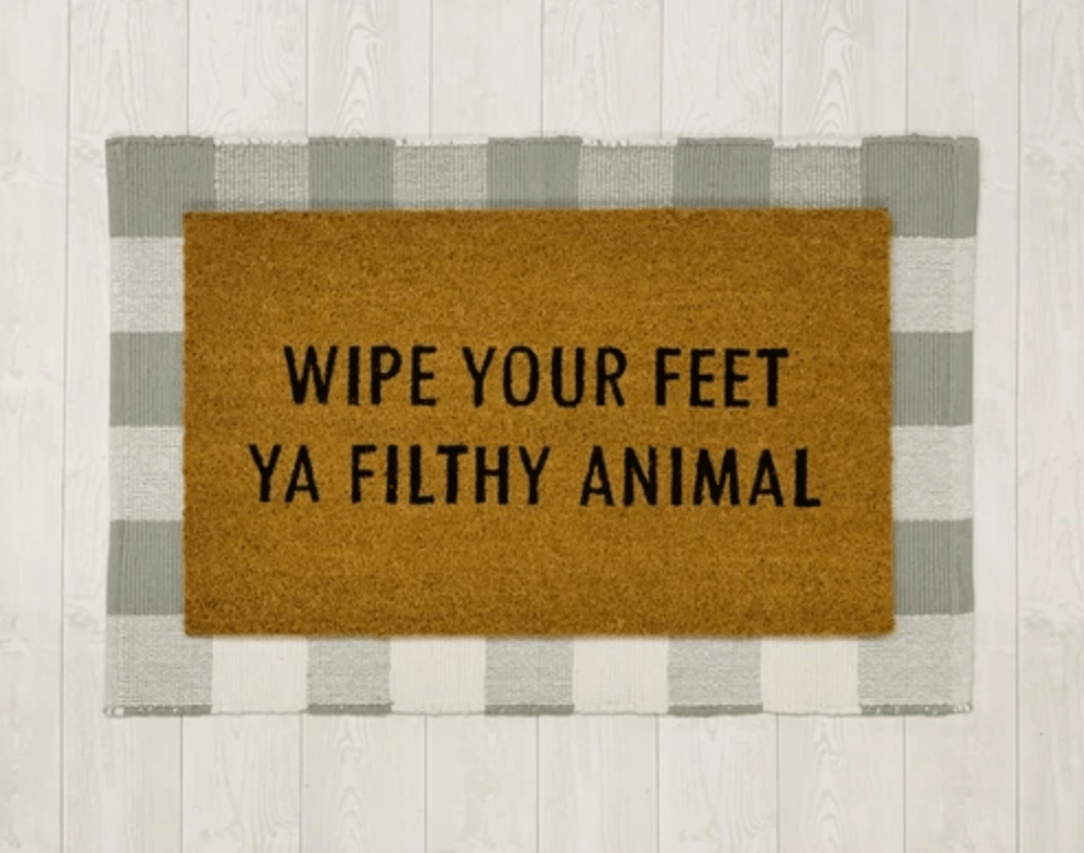 Fußabtreter "Wipe Your Feet" Lustige Fußmatte Outdoor Willkommensmatte Spruch Teppich Für Veranda
