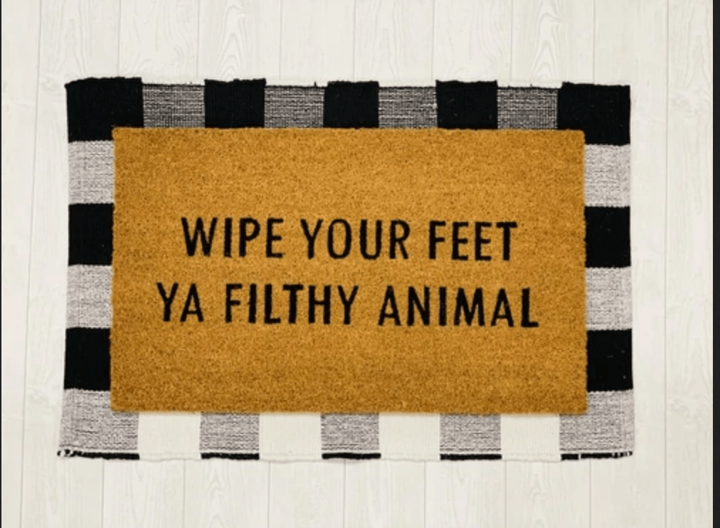 Fußabtreter "Wipe Your Feet" Lustige Fußmatte Outdoor Willkommensmatte Spruch Teppich Für Veranda
