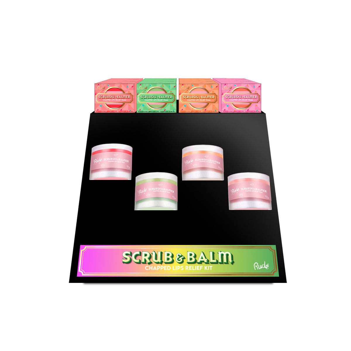 RUDE Scrubski & Balmer Lippenpeeling-Display-Set, 32 Stk.