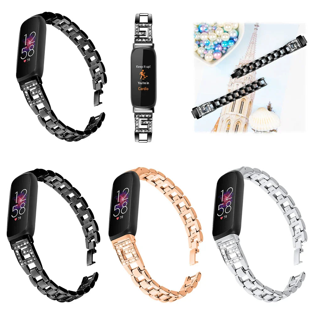 Fitbit Inspire 3 Metall-Diamant-Armband – Elegantes Armband