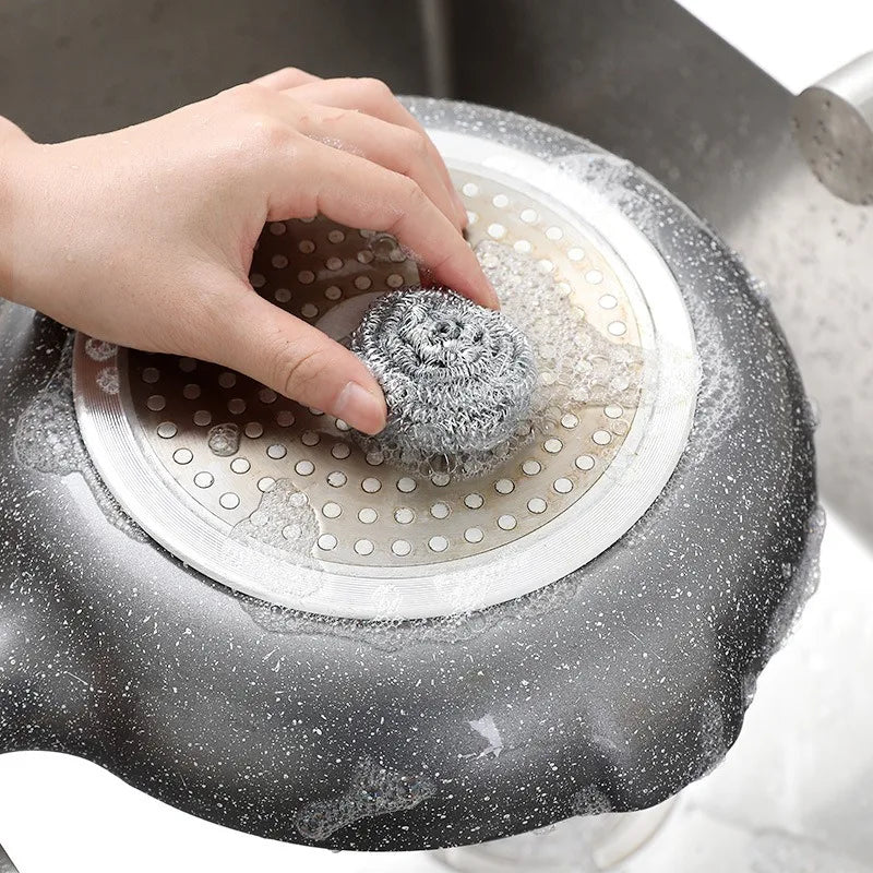 Steel Wire Scrubbing Balls – Kitchen Pot, Pan & Dish Cleaner | Oil & Rust Remover