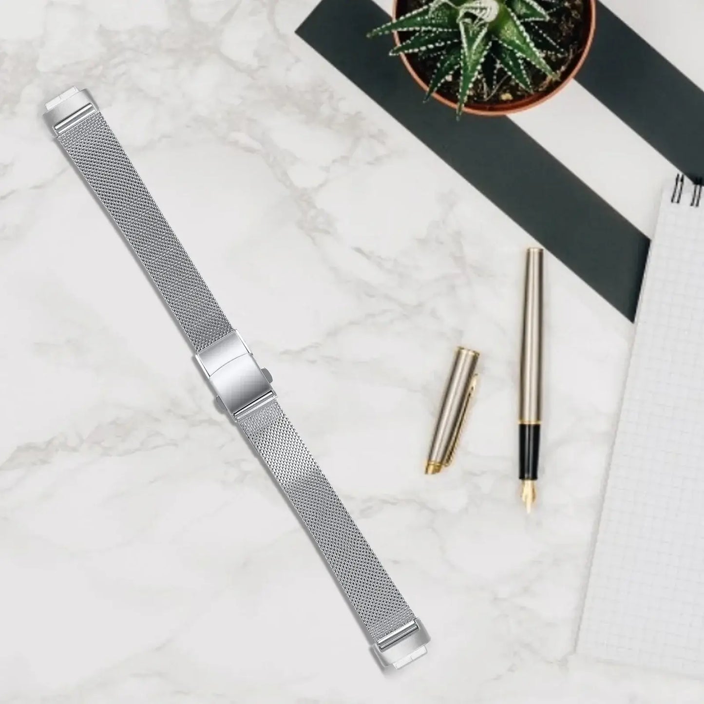 Bracelet en acier inoxydable fin Fitbit Inspire 3 – Bracelet en métal élégant et minimaliste