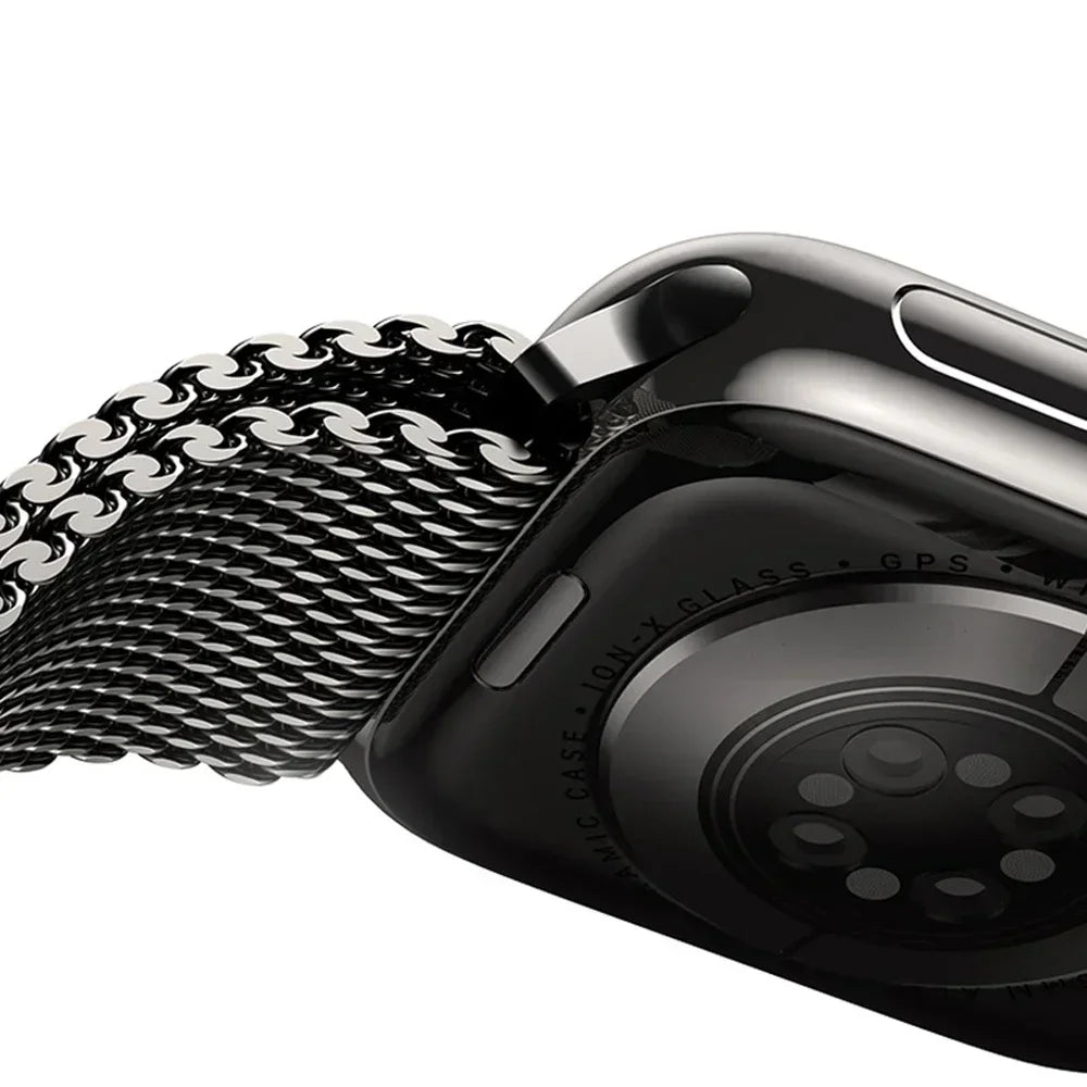 Bracelet Apple Watch en titane maille milanaise – Élégant et durable