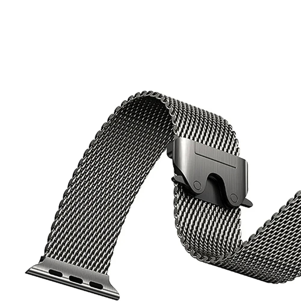 Bracelet Apple Watch en titane maille milanaise – Élégant et durable