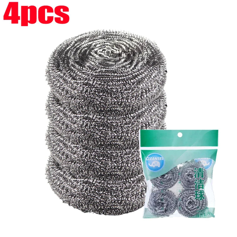 Steel Wire Scrubbing Balls – Kitchen Pot, Pan & Dish Cleaner | Oil & Rust Remover