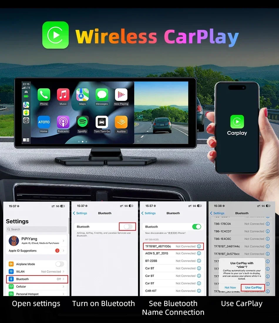 Srnubi 10.26-Inch CarPlay & Android Auto Screen – T322/T333 Options