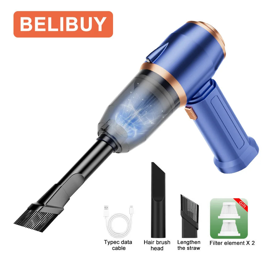 Wireless Portable Car Vacuum Cleaner & Air Duster – Strong Suction, Handheld Mini Blower