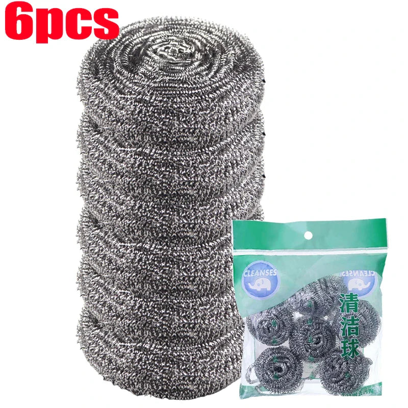 Steel Wire Scrubbing Balls – Kitchen Pot, Pan & Dish Cleaner | Oil & Rust Remover