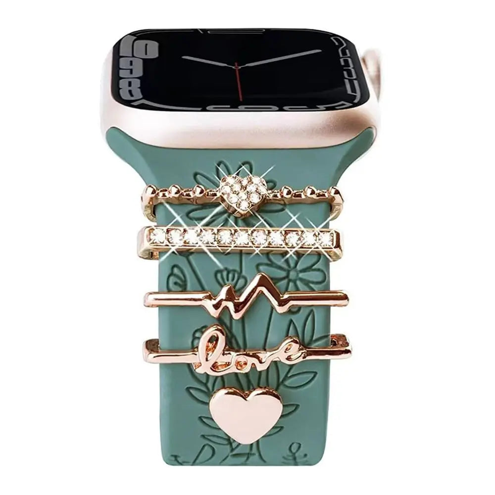 Breloques décoratives en métal pour bracelets d'Apple Watch