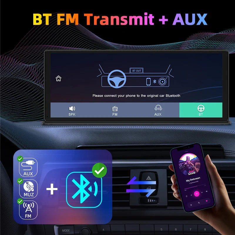 Portable Wireless CarPlay & Android Auto Screen – Size & DVR Options