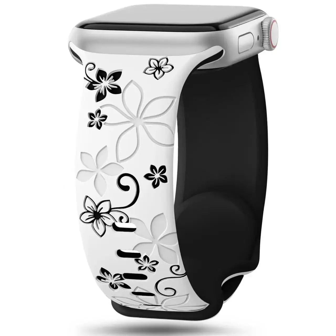 Apple Watch Silikonarmband – Robuster Riemen mit Blumendesign