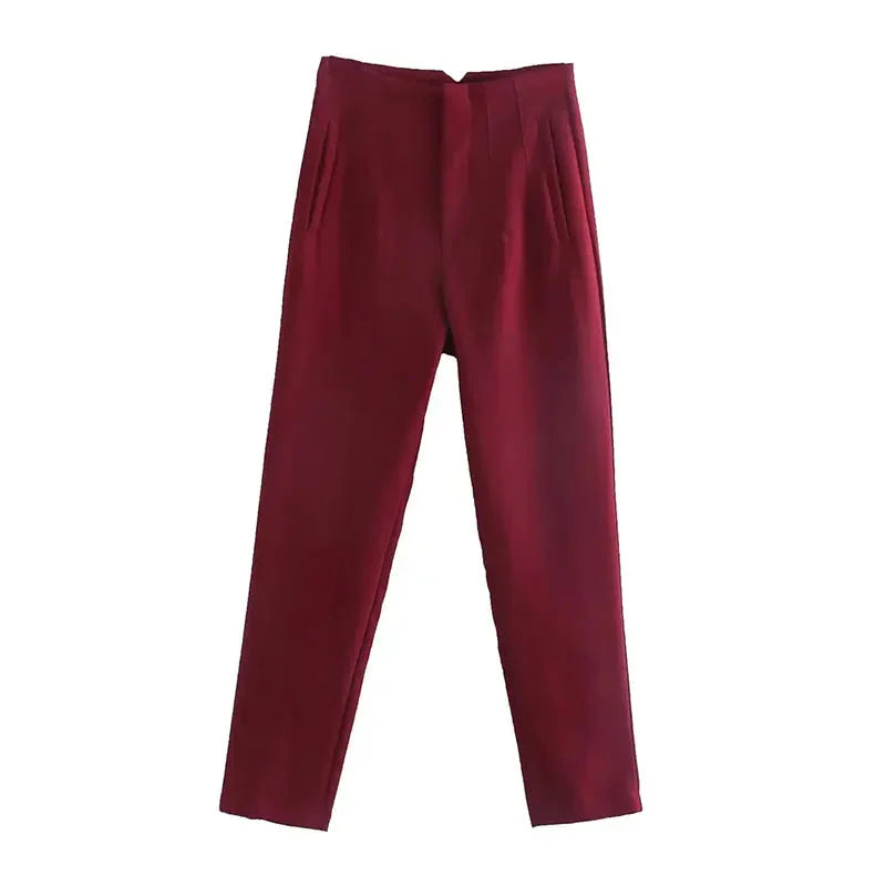Women’s High Waist Slim Trousers