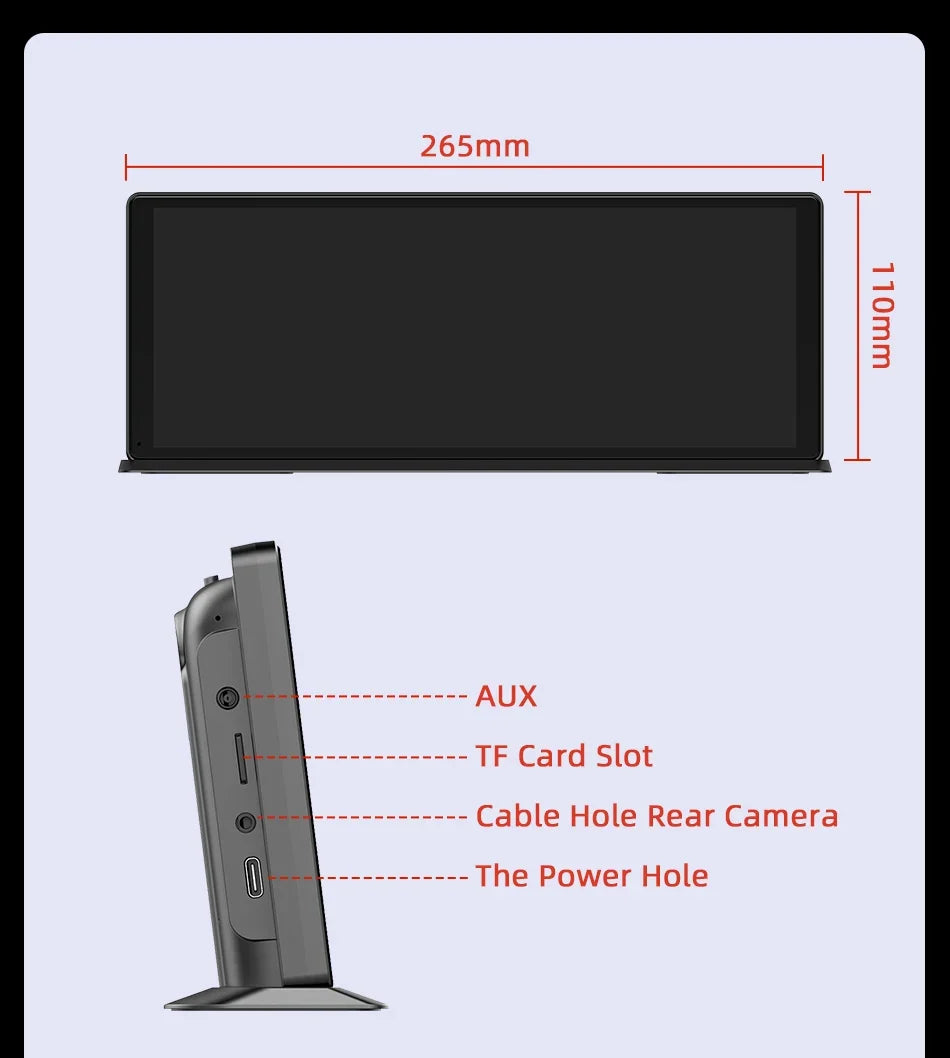 Portable Wireless CarPlay & Android Auto Screen – Size & DVR Options
