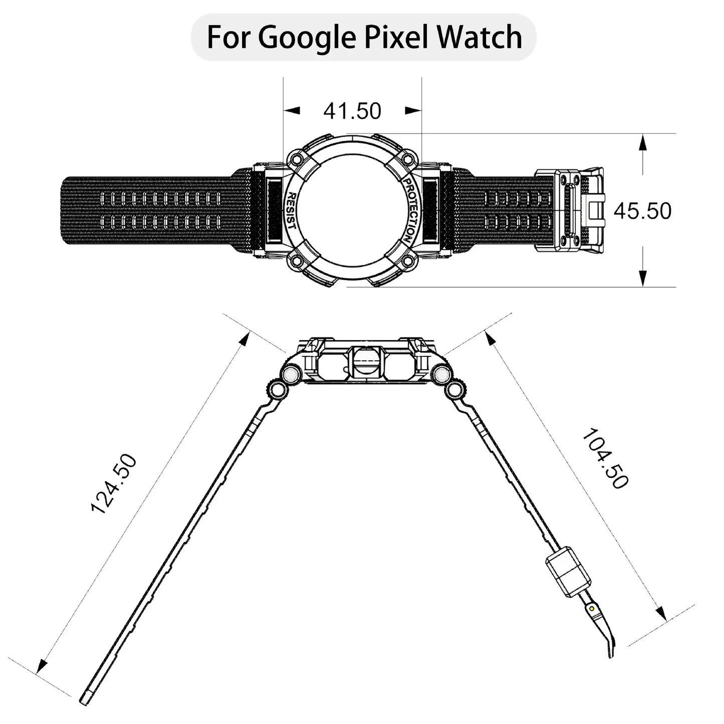 Boîtier et bracelet Google Pixel Watch – Durables et élégants