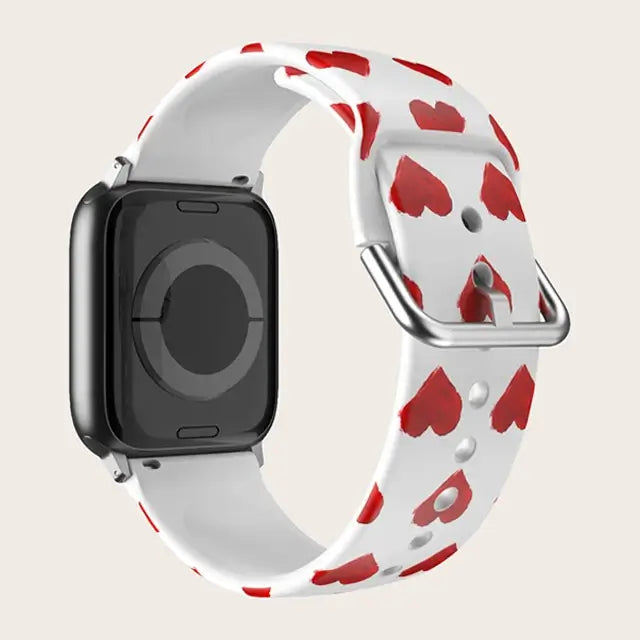 Apple Watch Silikonarmband – Buntes Blumenmusterarmband