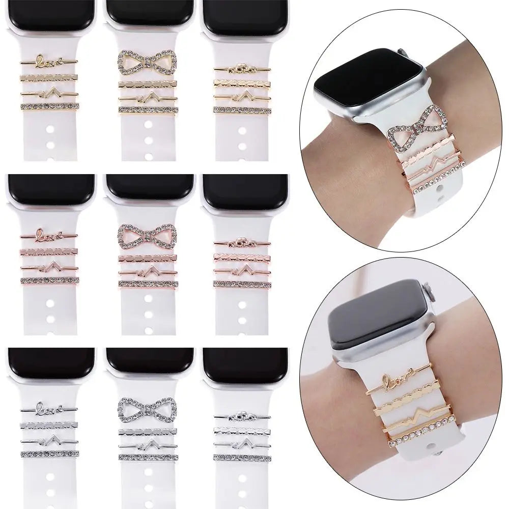 Breloques décoratives en métal pour bracelets d'Apple Watch