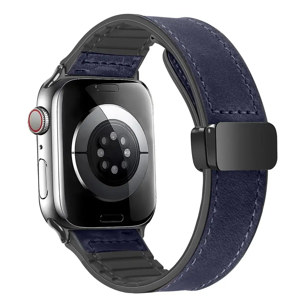 Apple Watch Armband aus echtem Leder – Stylisches Magnetverschlussband