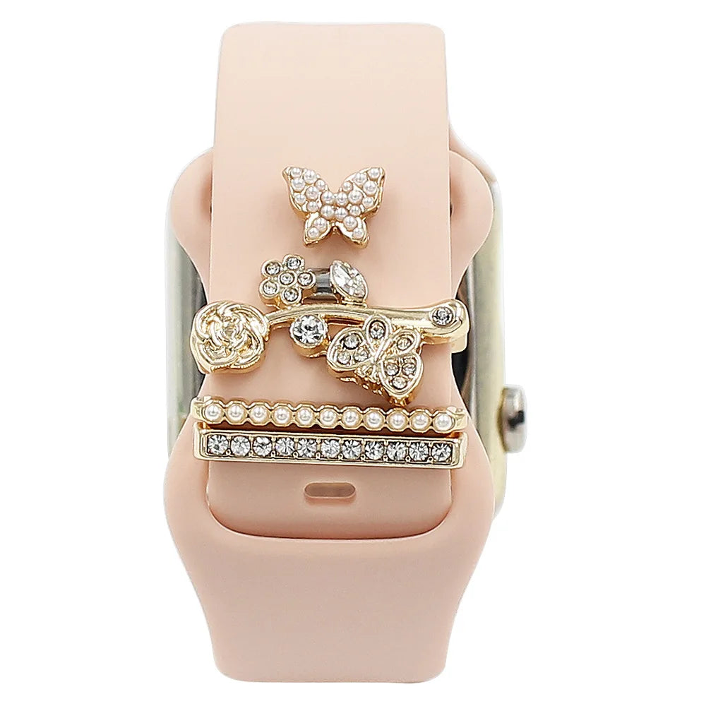 Breloques décoratives en métal pour bracelets d'Apple Watch