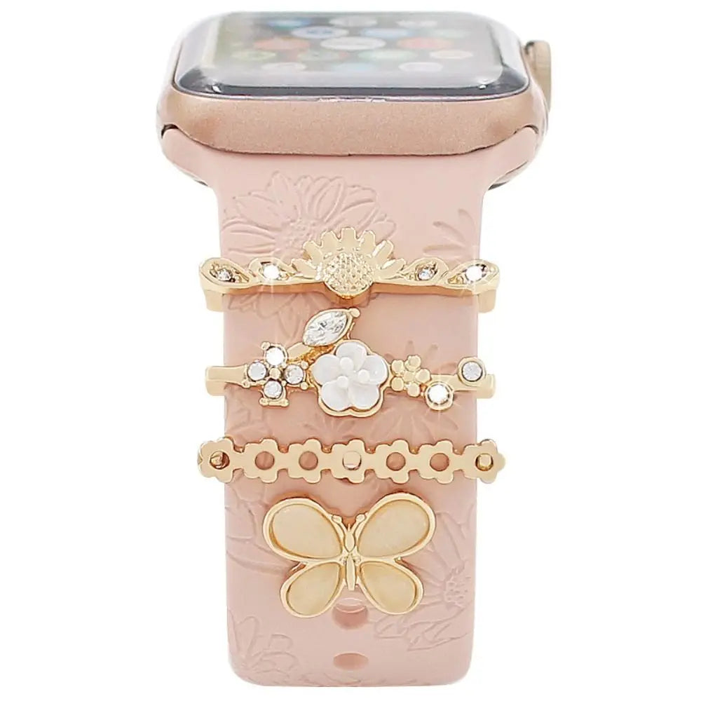 Breloques décoratives en métal pour bracelets d'Apple Watch