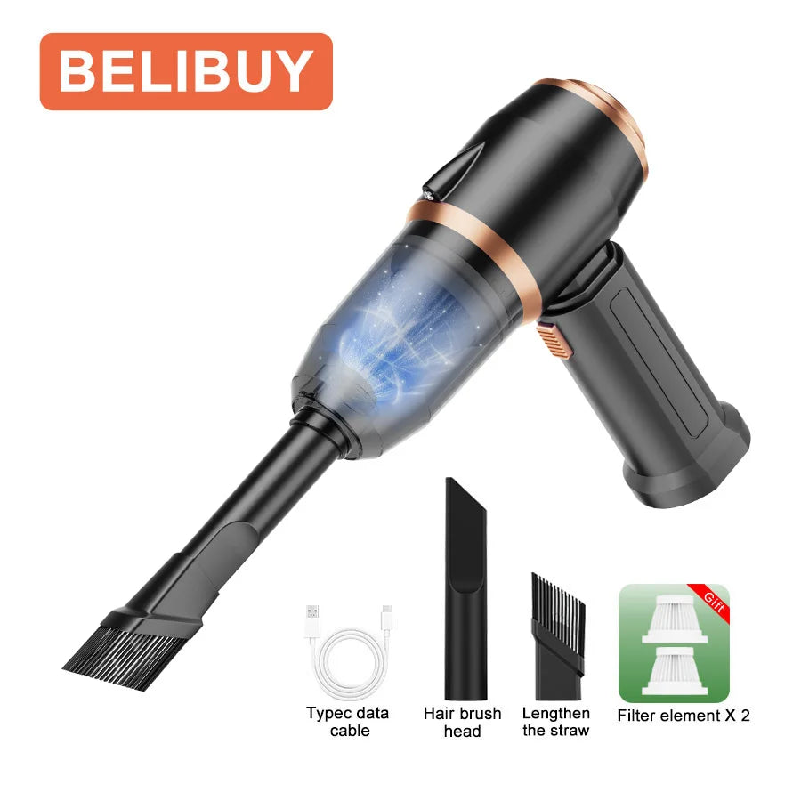 Wireless Portable Car Vacuum Cleaner & Air Duster – Strong Suction, Handheld Mini Blower