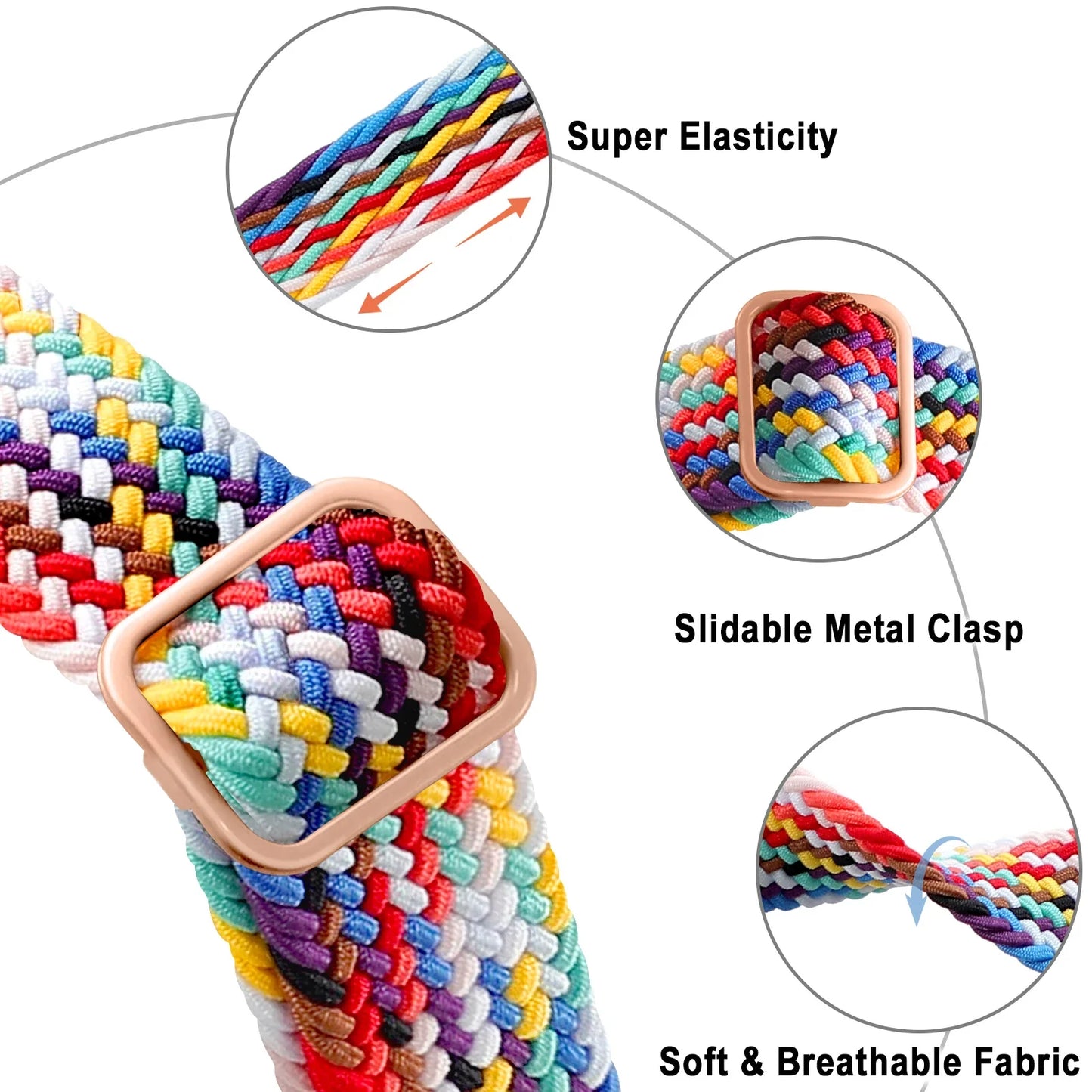 Apple Watch Nylon-Armband – Weiches, atmungsaktives geflochtenes Armband