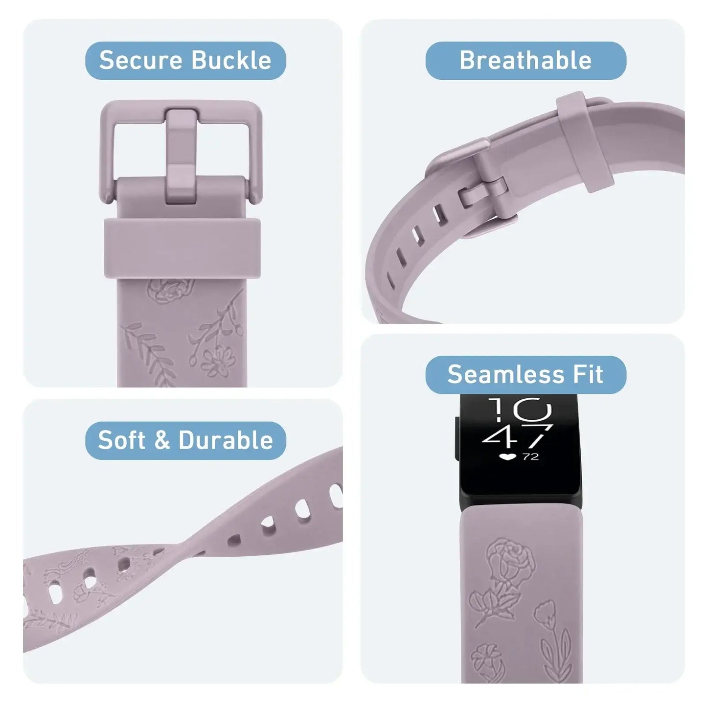 Bracelet en silicone Fitbit Inspire 3 avec motifs – Bracelet à motifs élégant