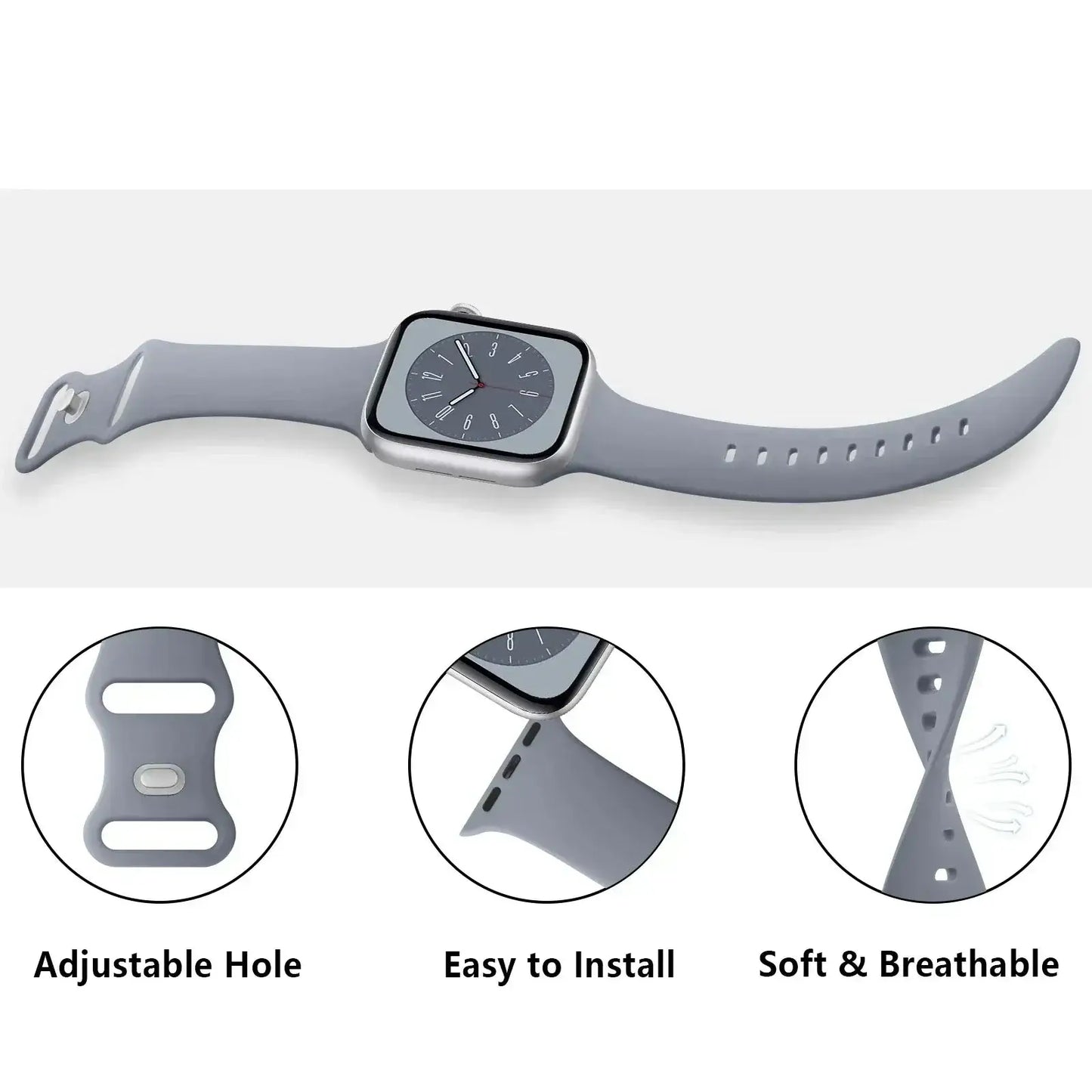 Apple Watch Silikonarmband – Weiches, flexibles, stilvolles Armband