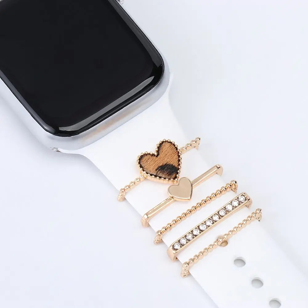 Breloques décoratives en métal pour bracelets d'Apple Watch