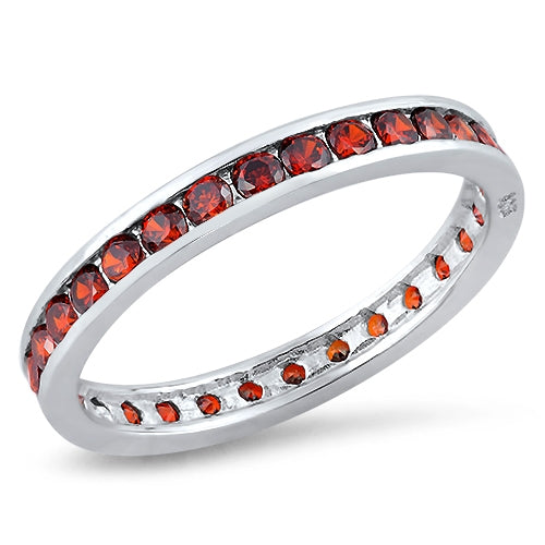 Granat-Eternity-Ring in Silber – Perfekt für den Valentinstag!