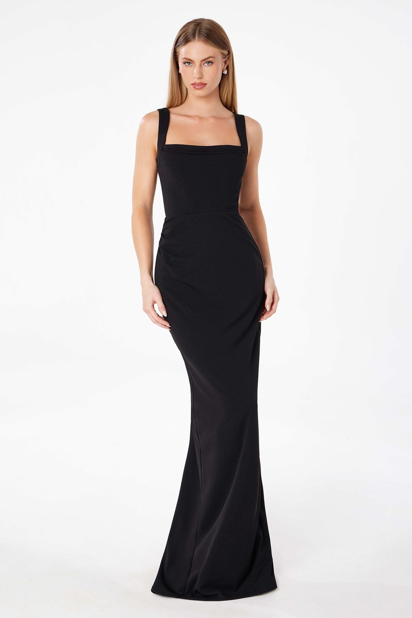 Astee T3000 Classic Modest Fitted Gown with Back Leg Slit