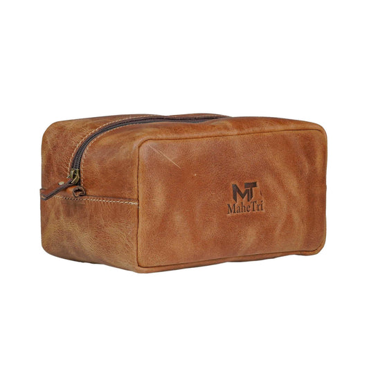 Trousse de Toilette MaheTri en Cuir Tanné