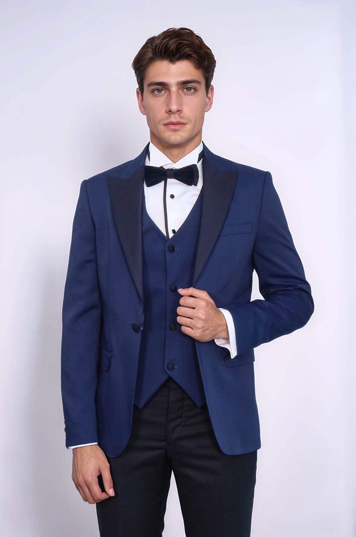 Dot-Patterned Navy Tuxedo - Wessi