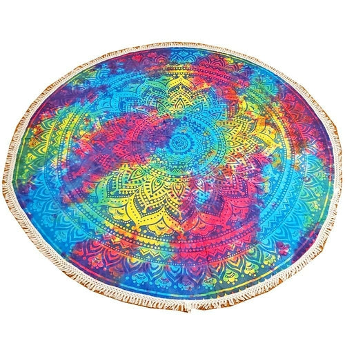 Batik Ombré Rundes Mandala Häkelteppich 70 Zoll