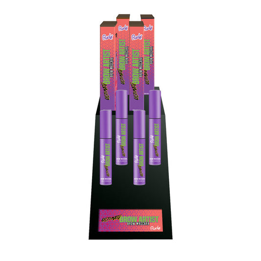 RUDE Ultimate Brow Artist Augenbrauen-Mascara Display Set, 32 Teile