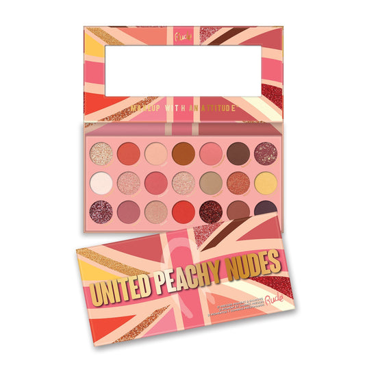 RUDE United Peachy Nudes - Palette mit 21 gepressten Pigmenten und Lidschatten