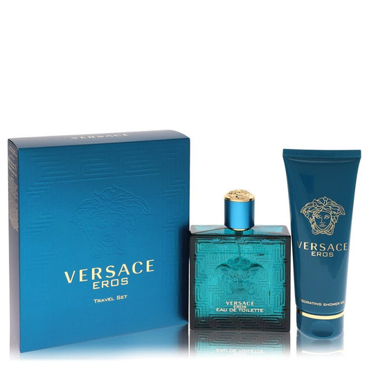 Versace Eros von Versace Geschenkset – 100 ml Eau De Toilette Spray + 100 ml Duschgel für Herren