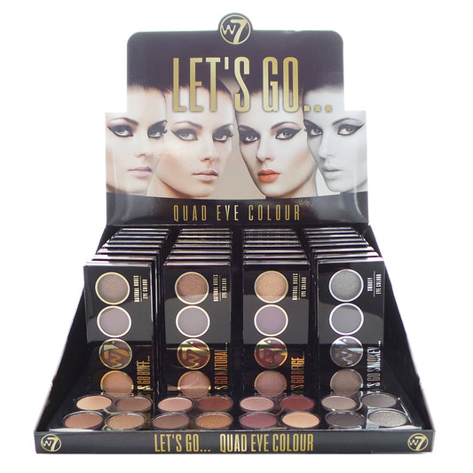 W7 Let's Go Quad Lidschatten-Set, 32 Stück plus Display-Tester