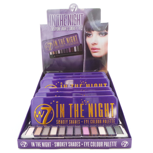 W7 In The Night Smokey Shades Lidschatten-Palette Display-Set, 6 Stück plus Display-Tester