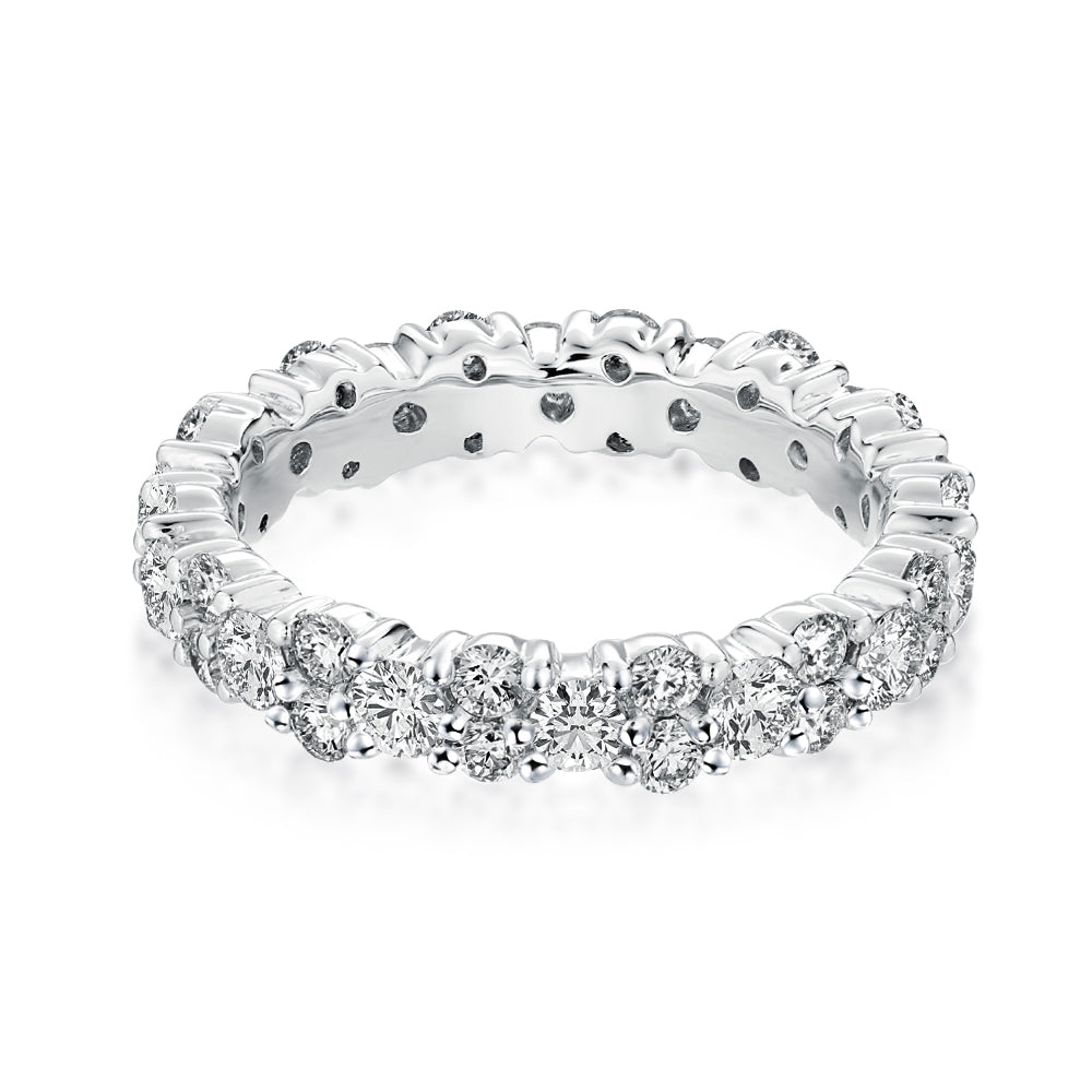 Rodiffy Moissanite 2,5 Karat runder Schliff Ehering für Damen