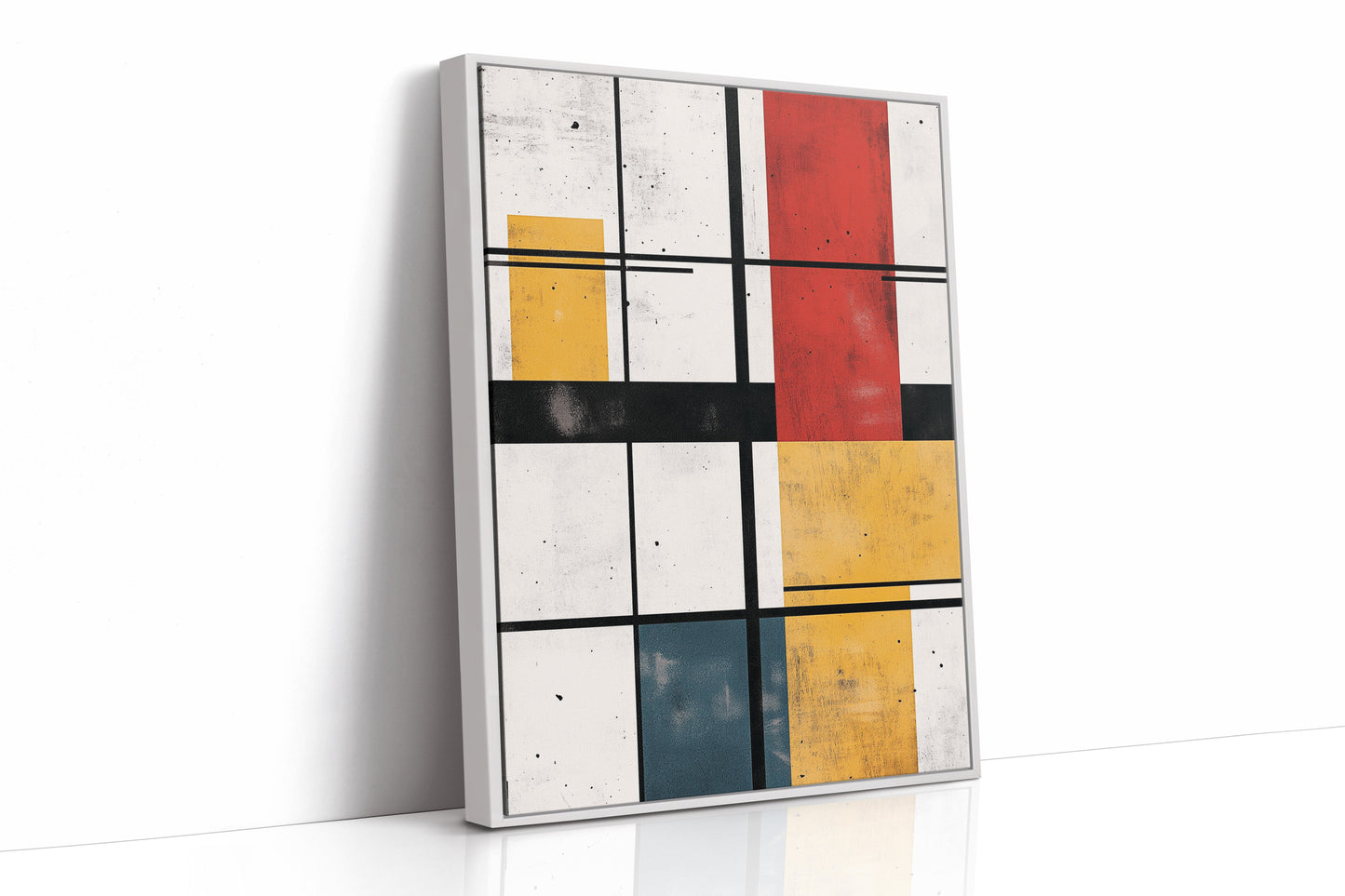 Rythme modulaire – Art de grille aux couleurs primaires abstraites