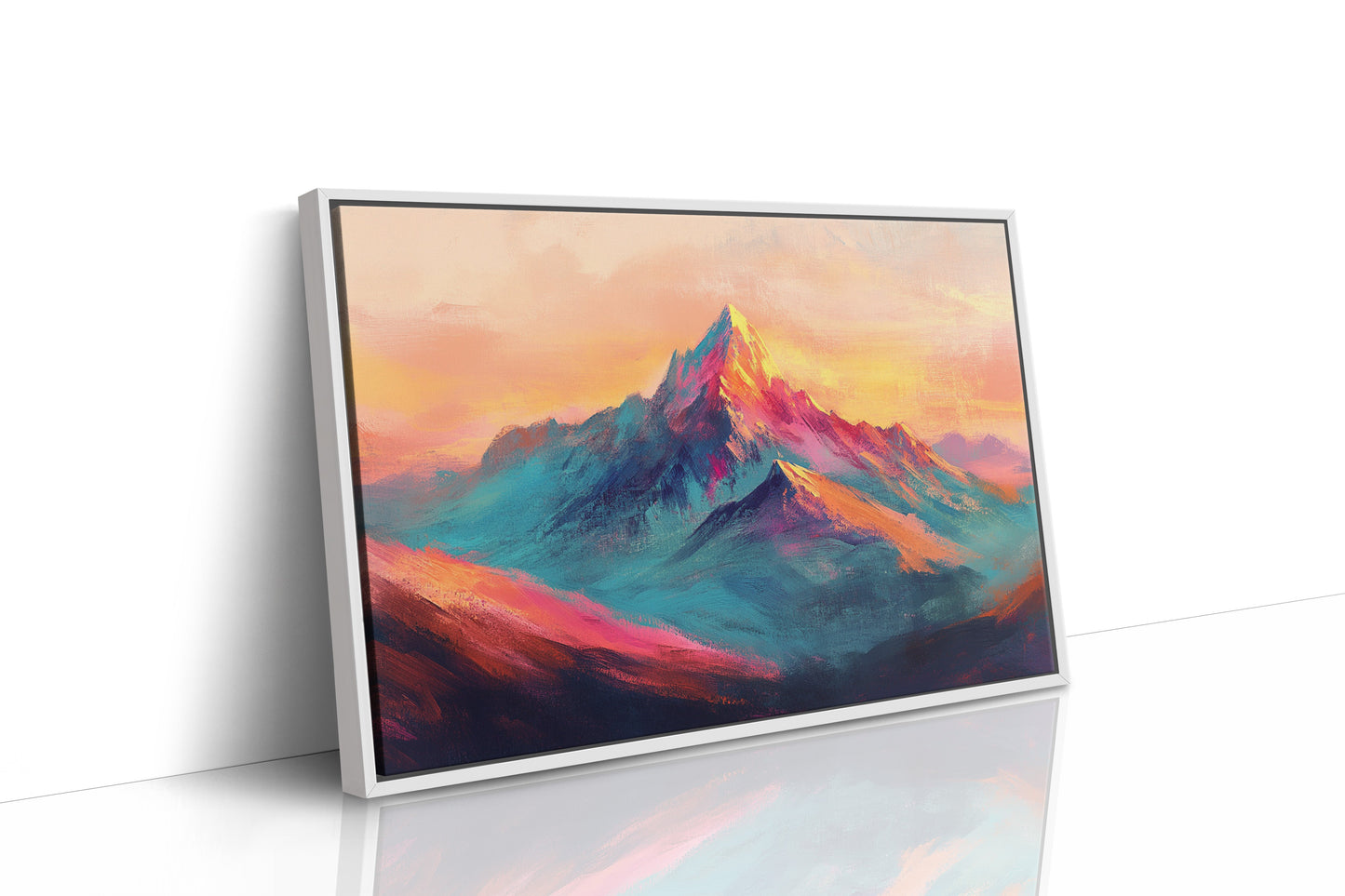 Vibrant Sunset Mountain Landscape Art Print